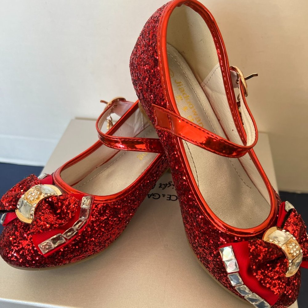 Jiaduowang Girls Red Sequin Shoes